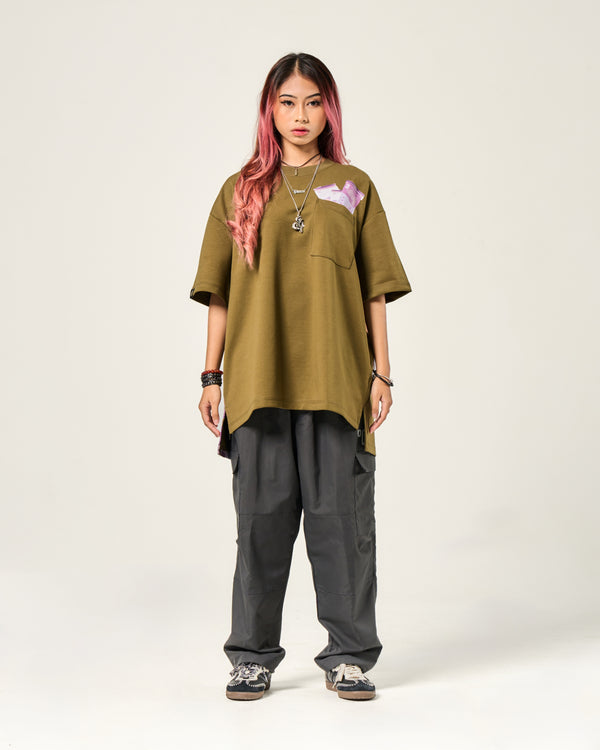 BIGBONES BANK NOTES POCKET TEE - OLIVE