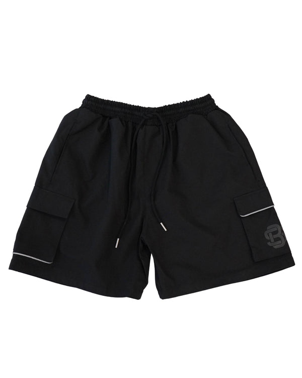 BIGBONES LOGO CARGO SHORTS 2.0 - BLACK