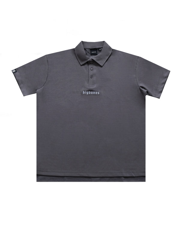 BIGBONES LOGO COLLAR TEE - GREY